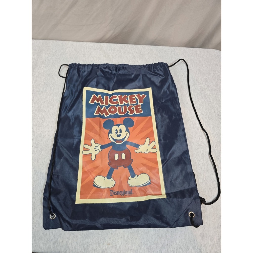 Disney Park Mickey Mouse Navy Disneyland Cinch Drawstring Bag -‎ Disneyland
